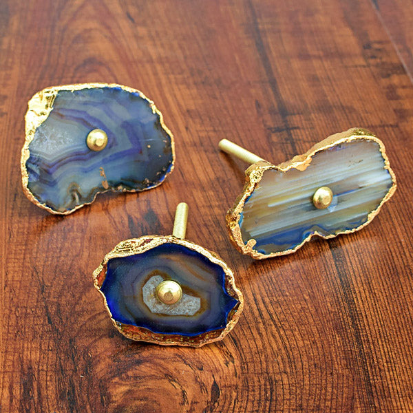 purple swirled agate drawer knob