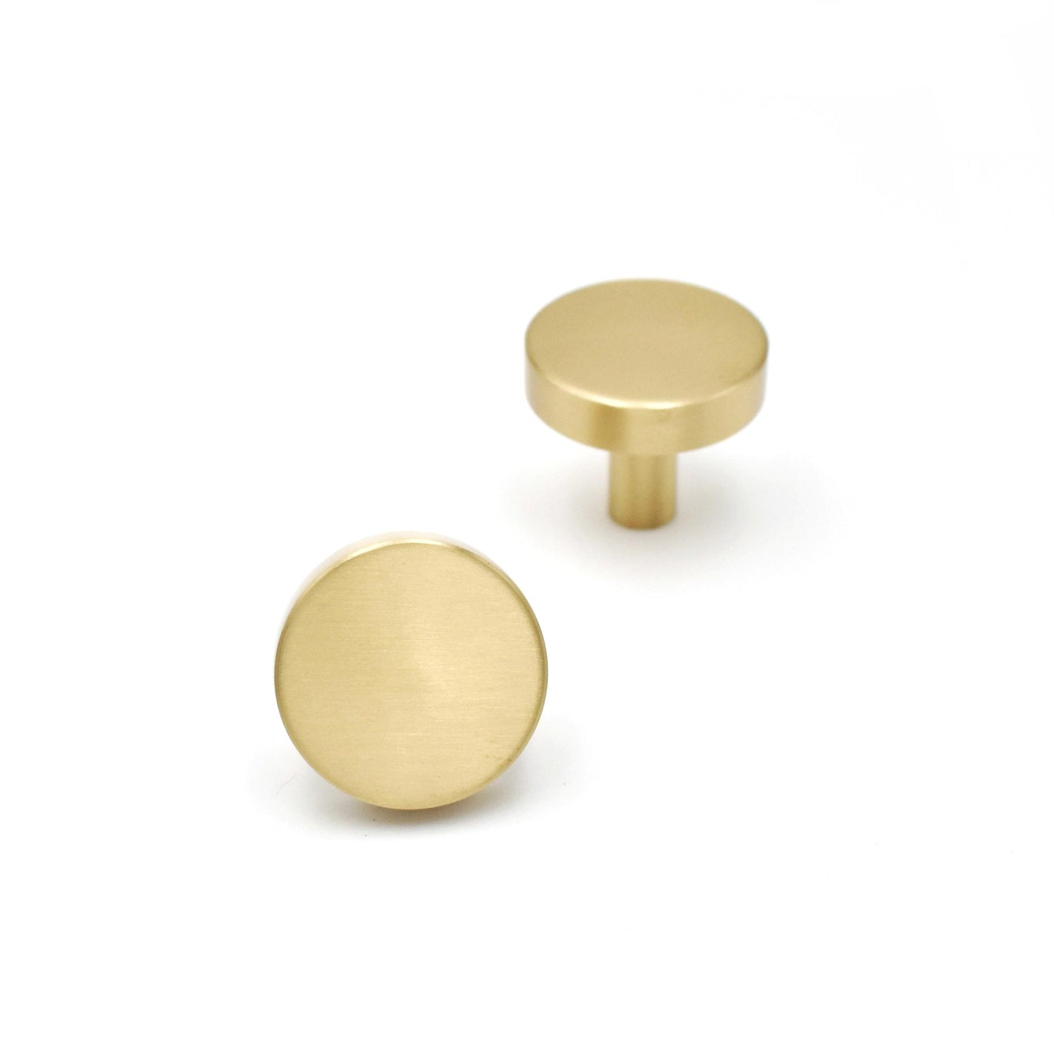 round brass knob and pull