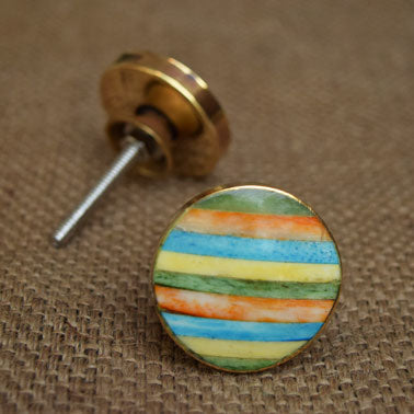 Firdaus Multicolored Brass Bone Kitchen Cabinet Knob