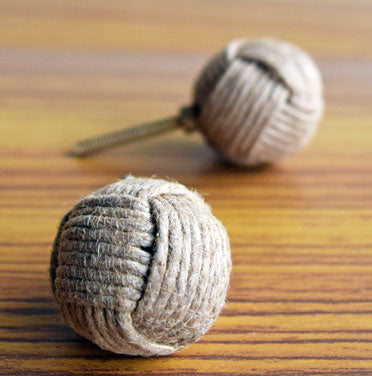 Nader Thread Woven Beige Cabinet Dresser Knob