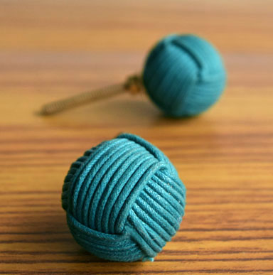 Xerses Thread Woven Turquoise Cabinet Dresser Knob