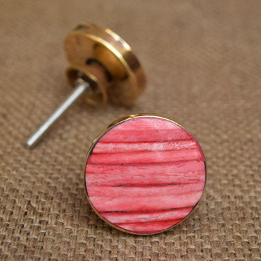 Parisa Pink Brass Bone Inlay Cabinet Dresser Knob