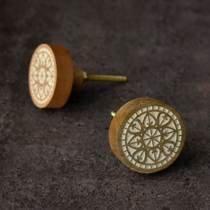 Hampi Etched Wood Cabinet Furniture Knob