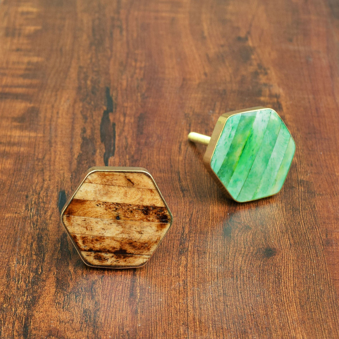 Narcissa Bone Inlay Brass Furniture Knob