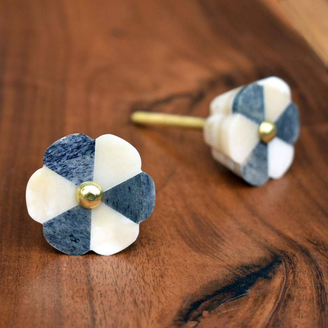 Magnolia White Black Bone Cabinet Dresser Knob