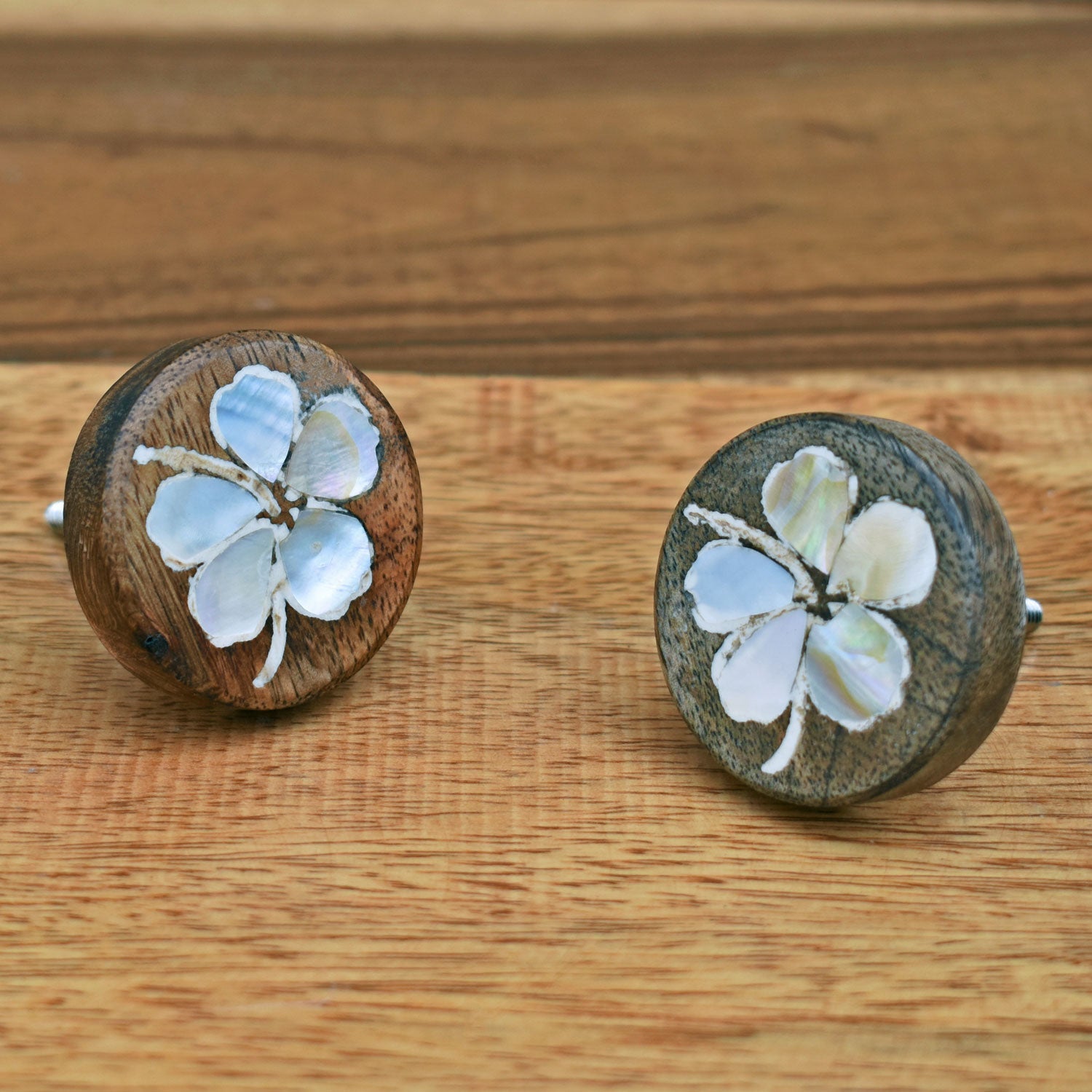 Poppy Mother of Pearl Inlay Wood Cabinet Knob – Spruce and Pop
