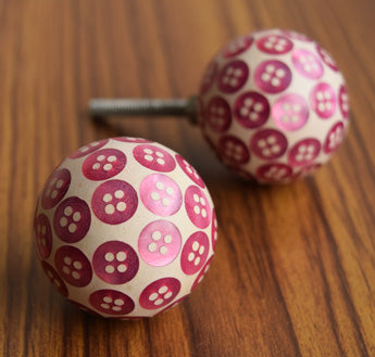 Blossom Pink Button Resin Cupboard Cabinet Dresser Knob