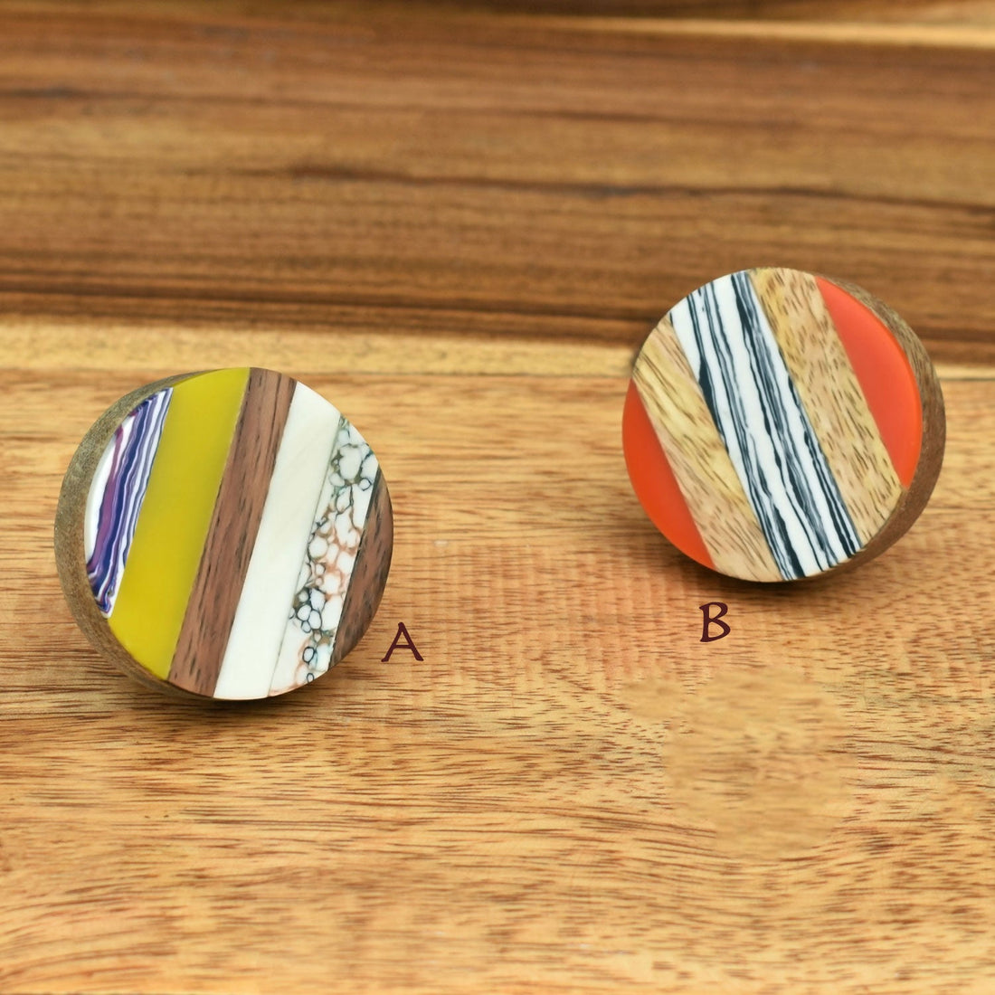 Lankaran Multicolored Resin Wood Cabinet Dresser Drawer Knob