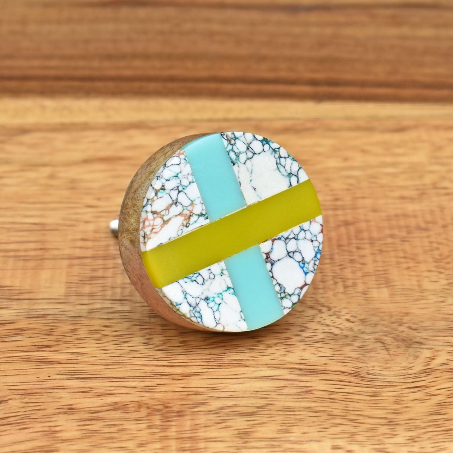 multi colour wooden knob