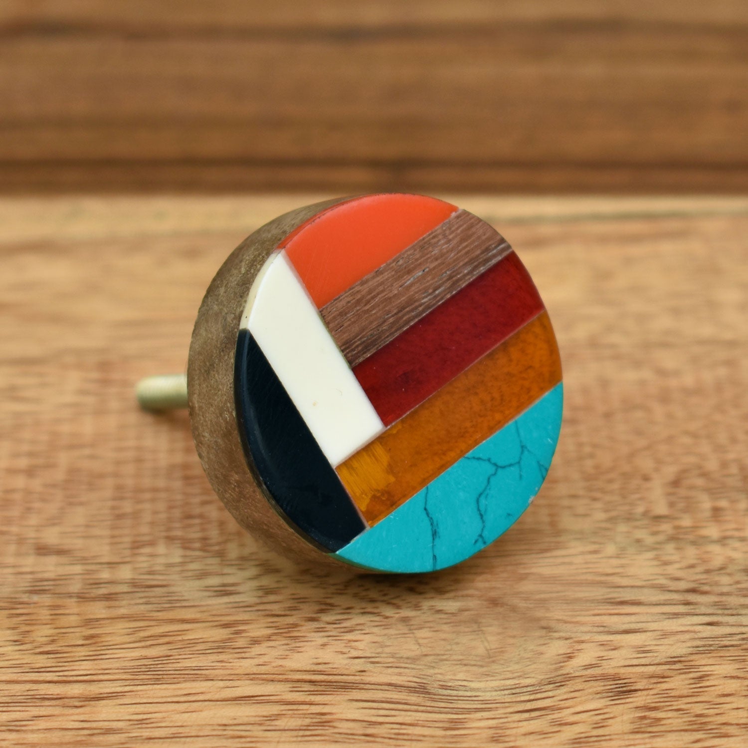 Prismatic Multicolored Resin Wood Cabinet Dresser Drawer Knob