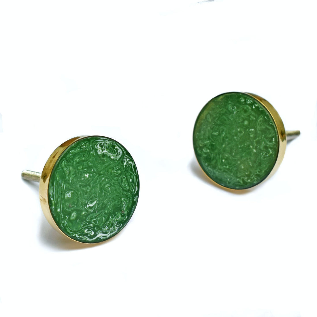 green resin brass knob