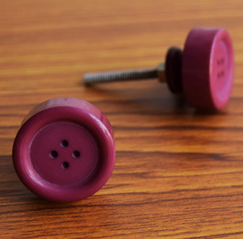 Maroon Binky Button Resin Cupboard Cabinet Dresser Knob