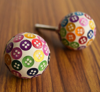 Doodle Button Resin Cupboard Cabinet Dresser Knob