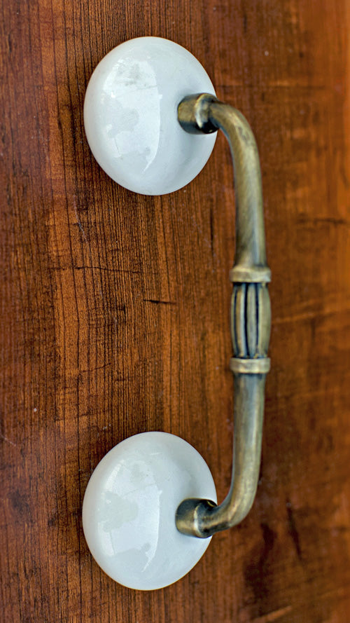 Elbert Ivory Ceramic Knob Antique Door Handle and Pull