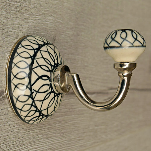 Bayswater Ceramic Coat Wall Hook and Keys Hanger