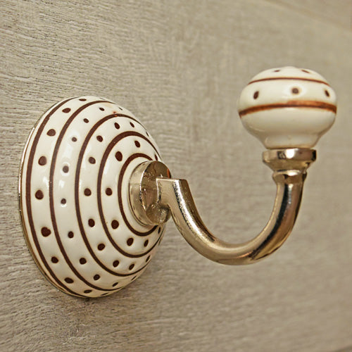 Piccadilly Ceramic Coat Wall Hook and Keys Hanger