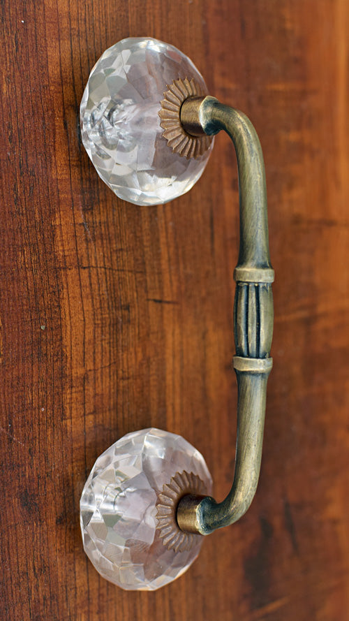 Chari Diamond Cut Glass Knob Antique Cabinet Door Handle