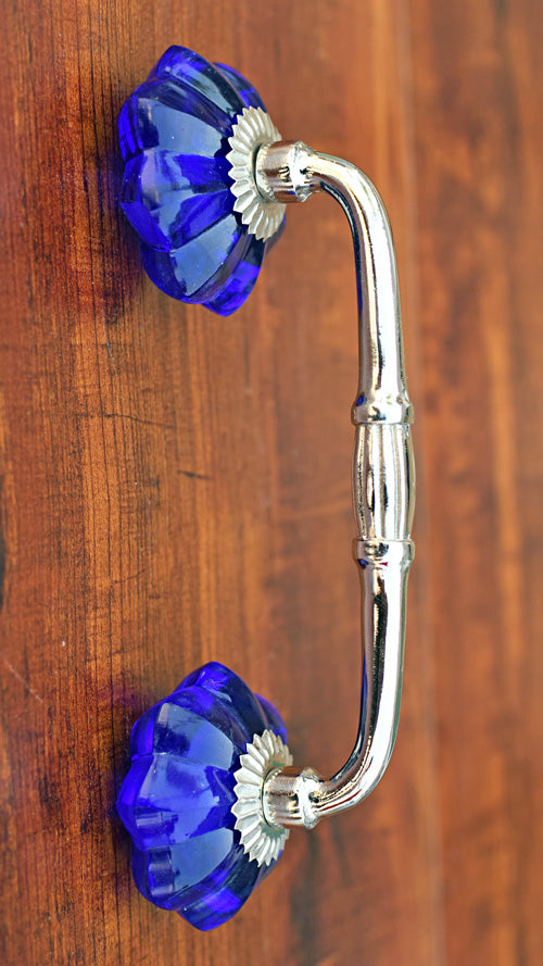 Blue Nile Glass Knob Silver Cabinet and Cupboard Door Handle