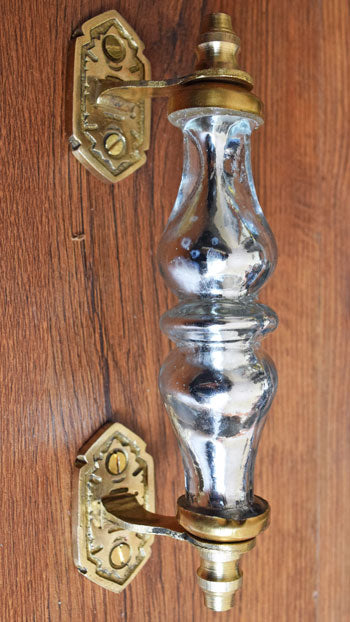 Kayseri Silver Glass Brass Cabinet and Cupboard Door Handle