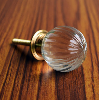 Sahar Clear Melon Glass Cabinet Door Knob and Pull