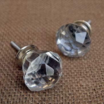 Toulouse Cut Glass Kitchen Cabinet Knob and Pull