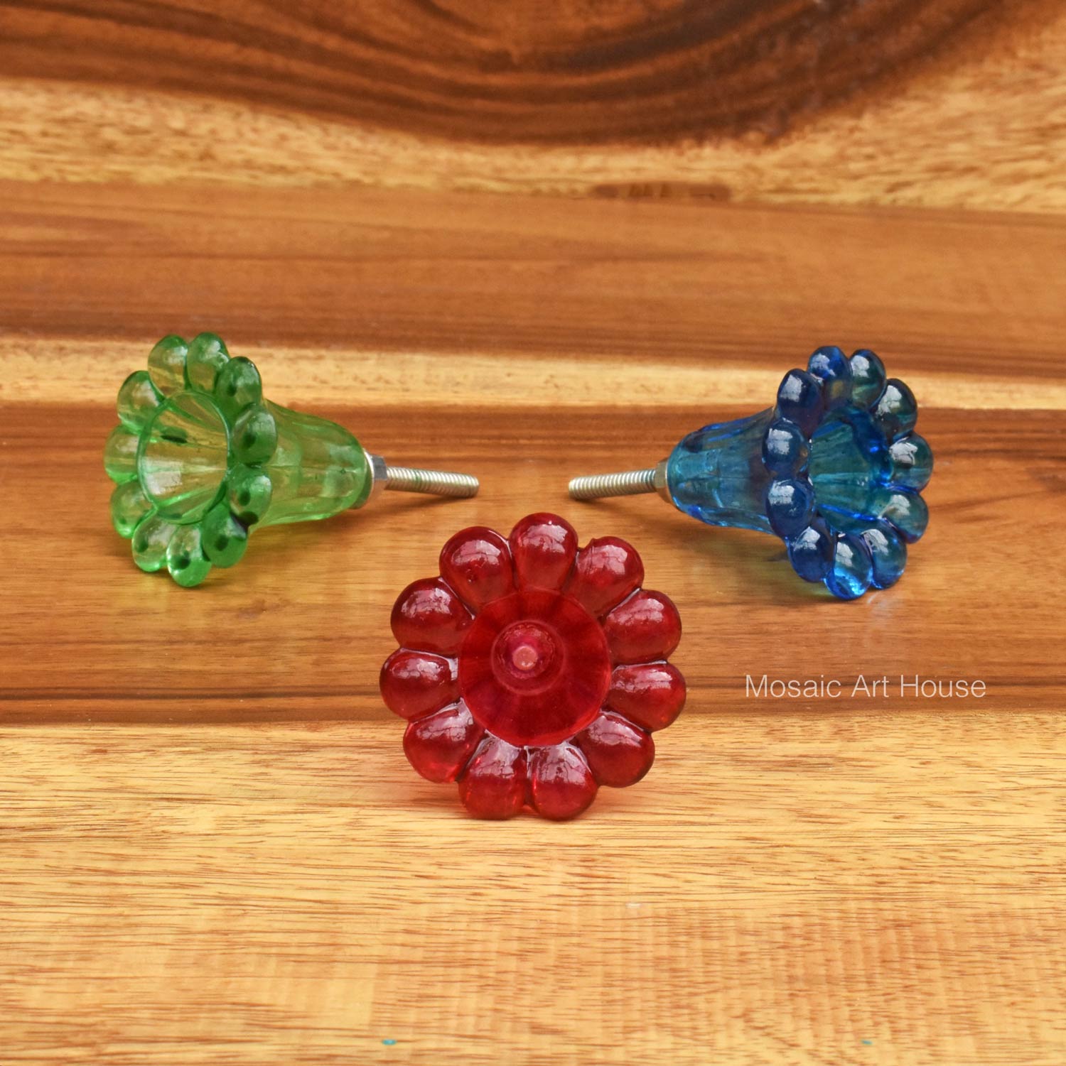Mehran Floral Glass Cabinet Door Knob and Pull