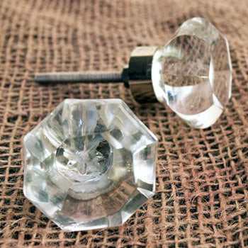 Ahmose Clear Hexagon Glass Cabinet Door Knob