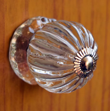 Zari Clear Glass Cabinet Door Knob and Pull