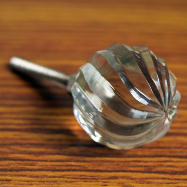 Avignon Clear Swirled Glass Cabinet Door Knob