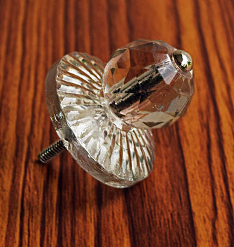 Nandini Diamond Cut Glass Cabinet Door Knob and Pull