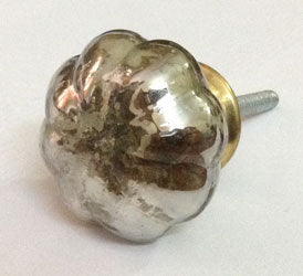 Mandakini Silver Glass Cabinet Door Knob and Pull