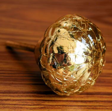 Gold Citrine Glass Cabinet Door Knob and Pull