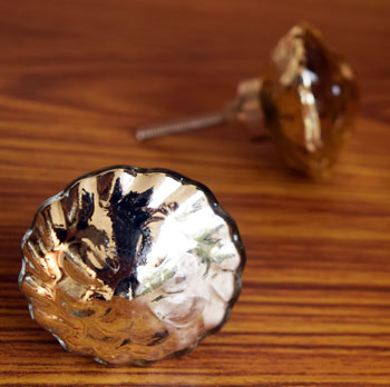 Gold Garnet Glass Cabinet Door Knob and Pull