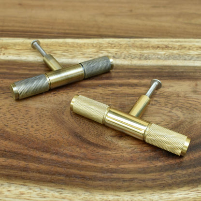 knurled brass cabinet pull handle
