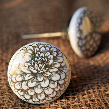 Luxe Bloom Ceramic Cabinet Knob and Drawer Pull