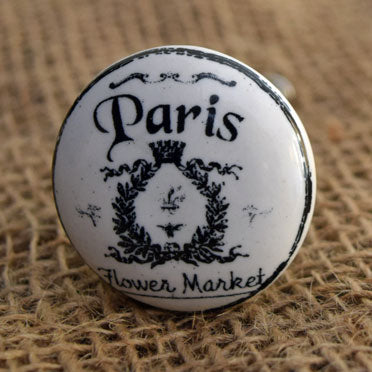 Black Paris Ceramic Cabinet and Drawer Knob