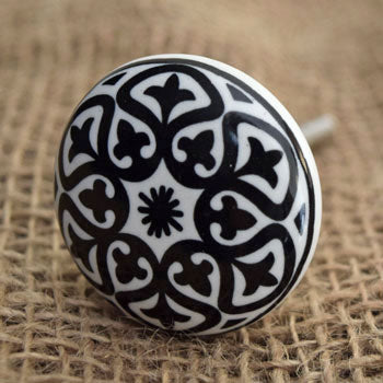 Interlace Monotone Ceramic Cabinet and Drawer Knob