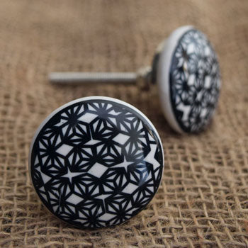 Geometric Noir Ceramic Cabinet and Drawer Knob