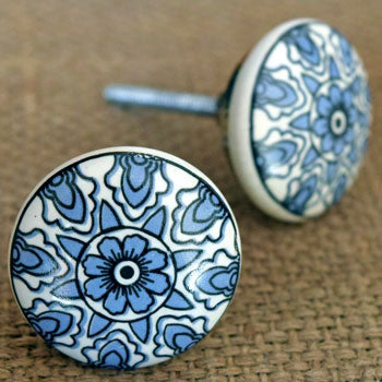 Nador Blue Ceramic Dresser Drawer Knob