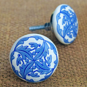 Oujda Blue Ceramic Dresser Drawer Knob