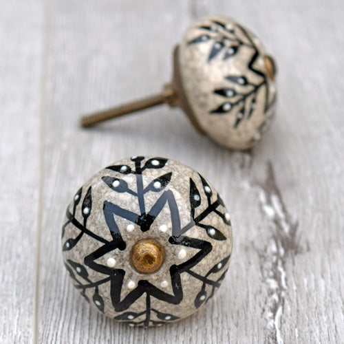 Ellora Crackled Ceramic Cupboard Wardrobe Knob Pull