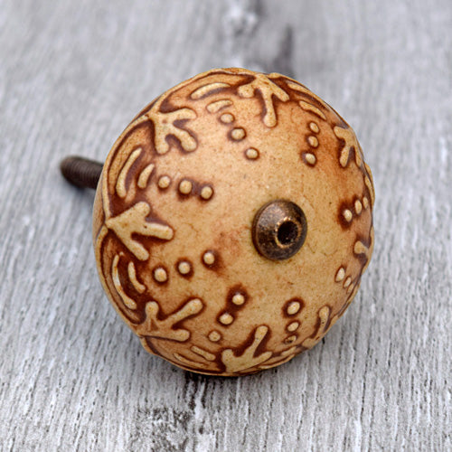 Cinnabar Earthen Ceramic Wardrobe Drawer Knob