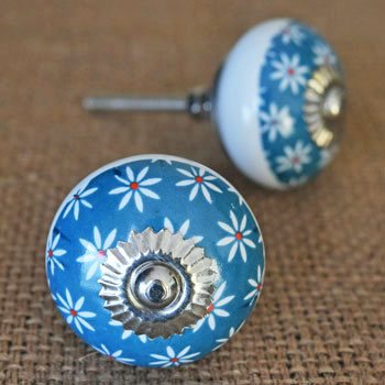 Magill Blue Ceramic Cupboard Door Knob