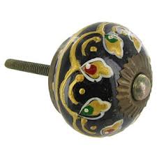 Ajrakh Tribal Ceramic Cupboard Door Knob