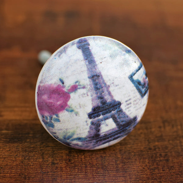 Eiffel Tower Ceramic Cabinet Dresser Knob