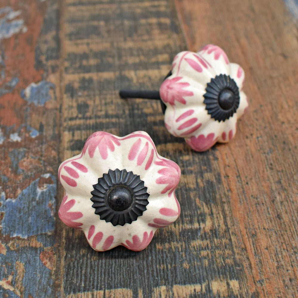 Cherry Blossom Ceramic Cabinet Dresser Knob