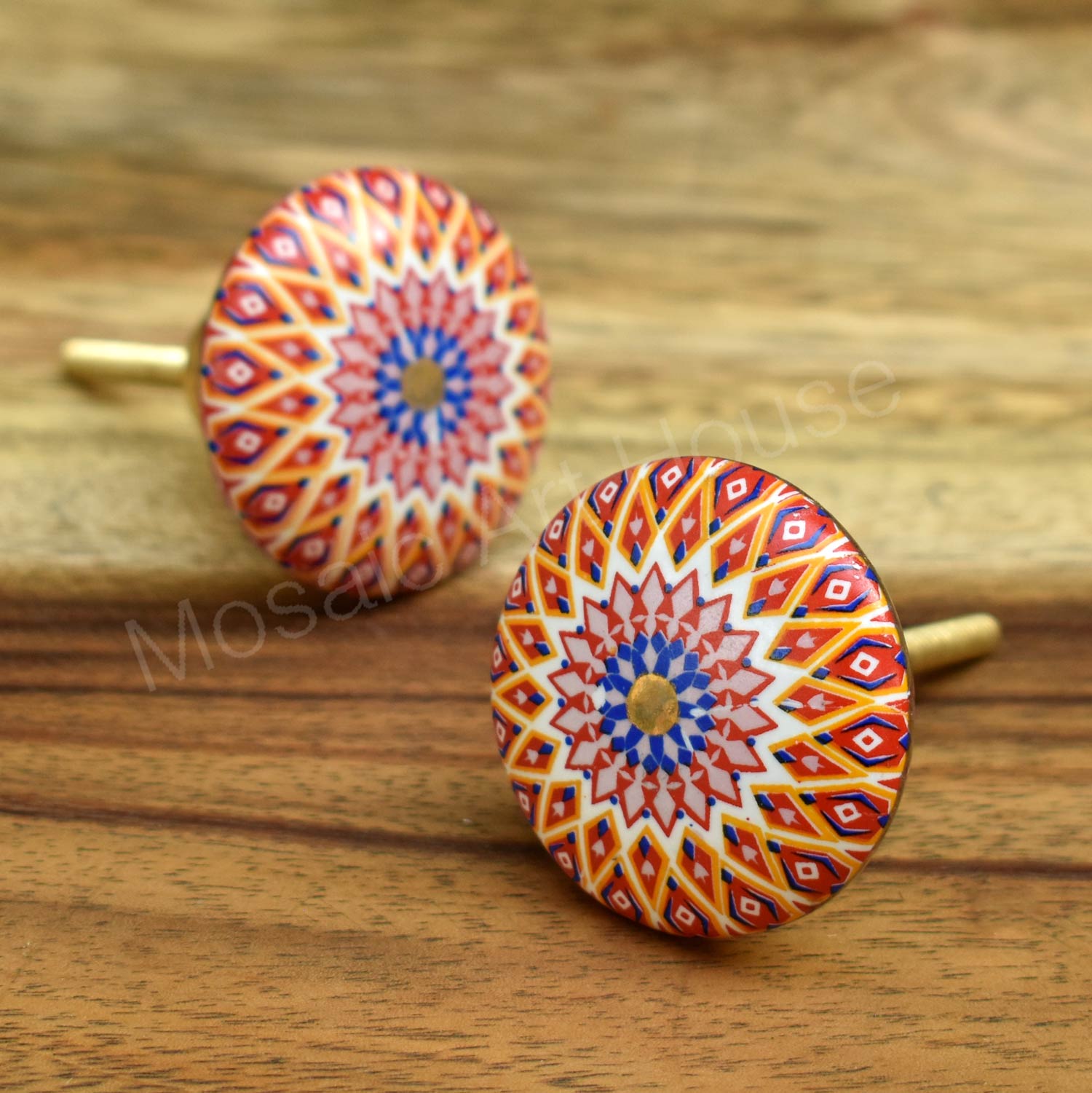 Bihu Red Gold Ceramic Cupboard and Cabinet Door Knob