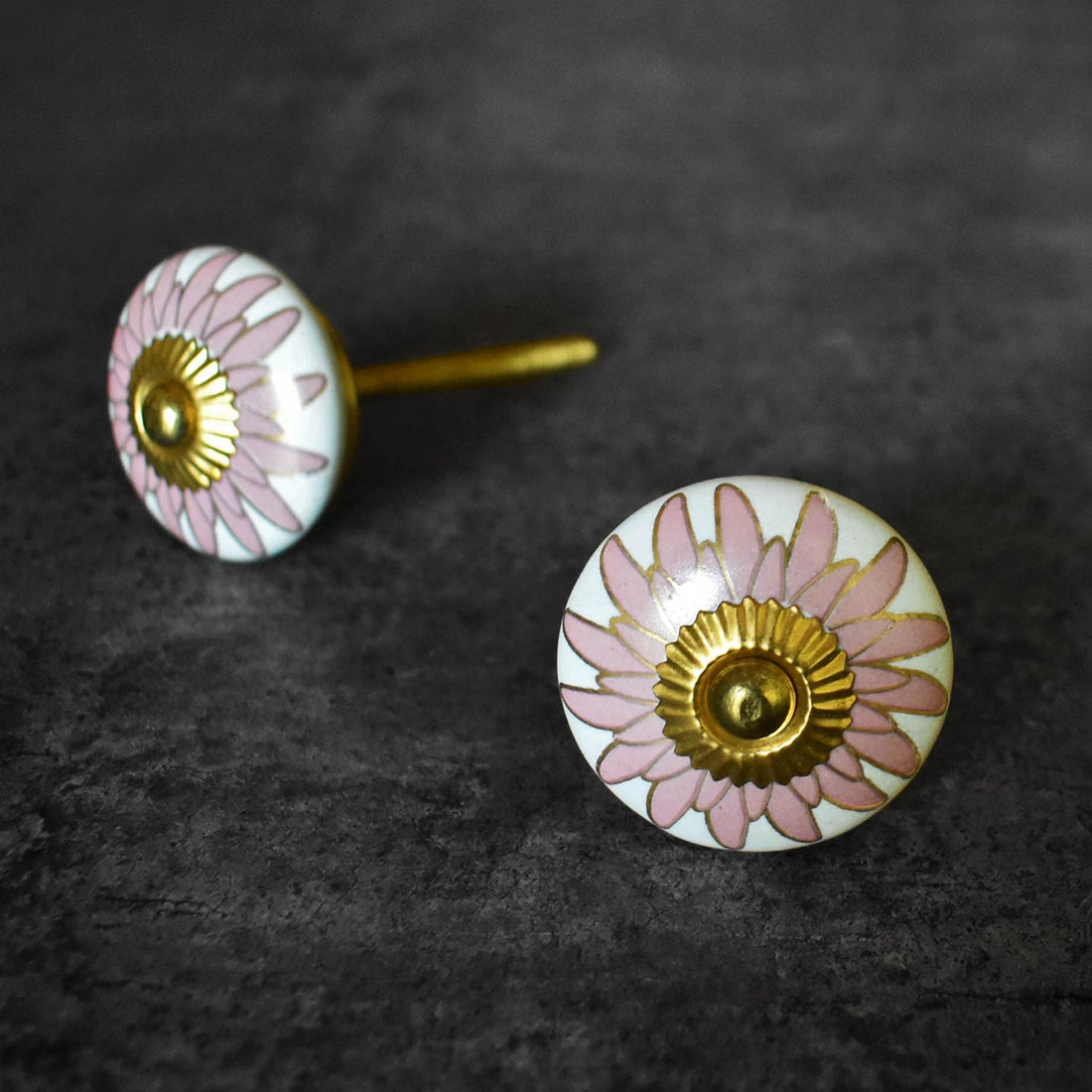 Cerezo Pink Gold Ceramic Drawer Knob and Pull