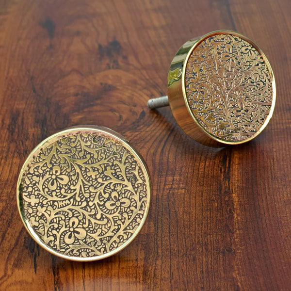 brass flower cabinet drawer knob