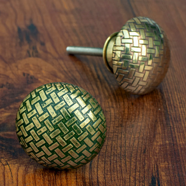 Pavement Round Brass Cabinet Knob